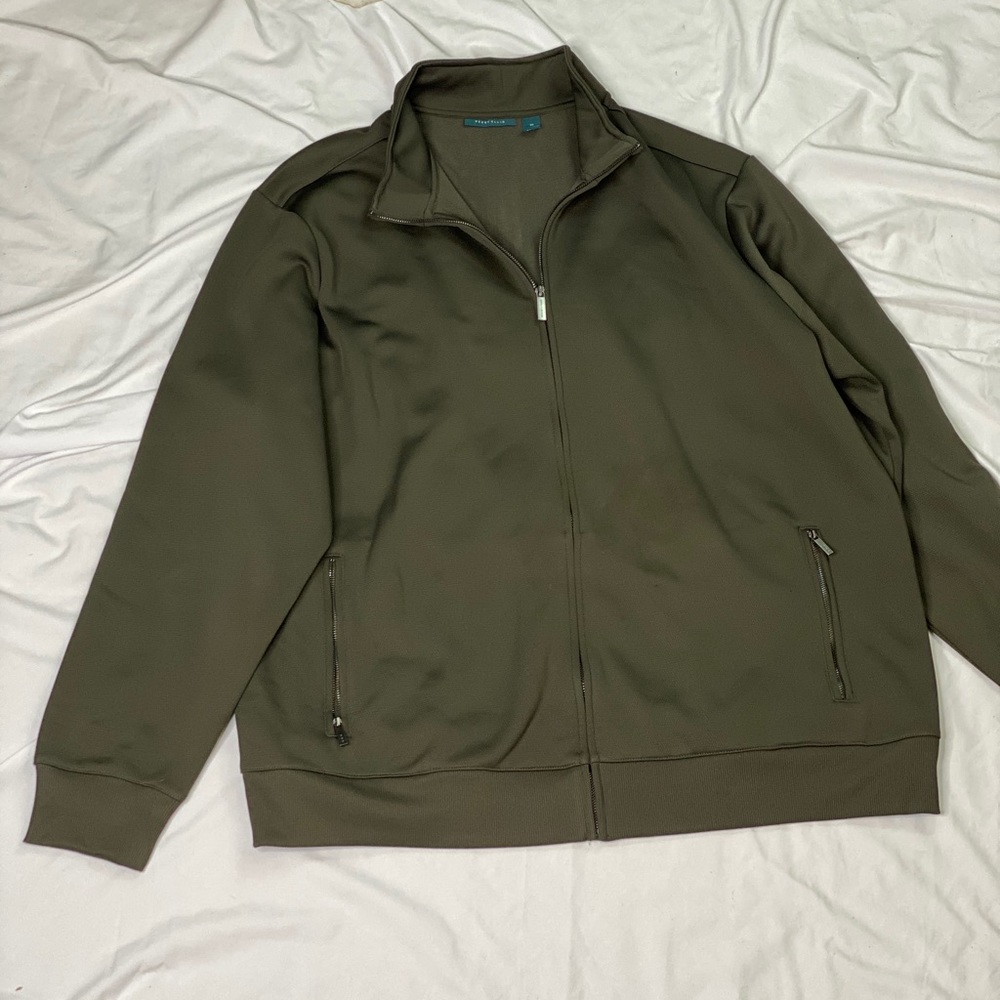 Men’s Perry Ellis Full Zip Olive Green Jacket
